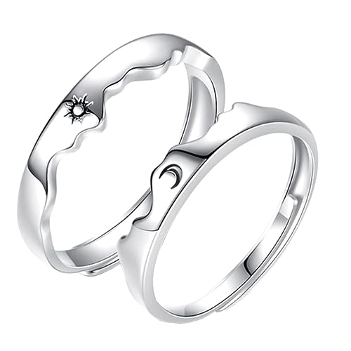 Generisch Verstellbarer Unisex Offener und Mondmotiv Gravur Modisches Schmuck für Frauen und Stilvoller Freundschaftsring für Besondere Anlässe von Generisch