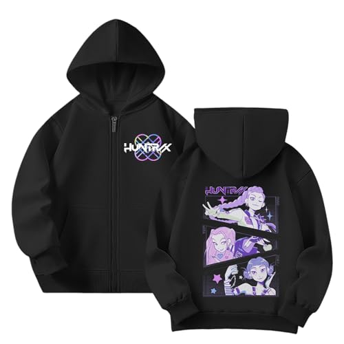Generisch Vintage Hoodie Hunters Jungen Mädche Kinderl – Lässiger Demons Kapuzenpullover für Teenager & Erwachsene, Anime Streetwear Sweatshirt für K-Pop Fans von Generisch