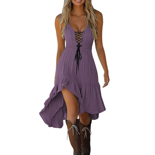 Generisch Vintage Rustikaler Stil Kleider Damen Kleider Boho Kleid Blumenmuster Kleid Frühling Blumenkleid Blumenkleid Strandkleid von Generisch