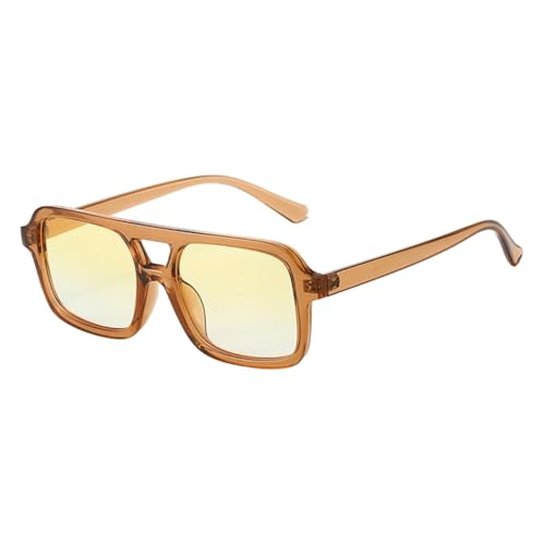 Generisch Vintage Square Sunglasses Woman Retro Leopard Yellow Double Bridge Sun Glasses Female Eyewear Generisch Vintage Square Sunglasses Woman Retro Leopard Yellow Double Bridge Sun Glasses Female Eyewear von Generisch