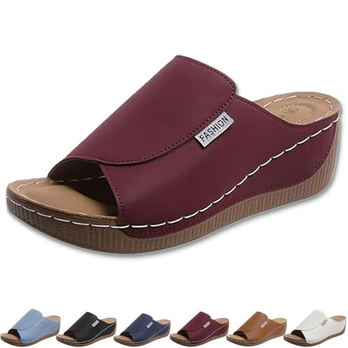Generisch VivaStep Sandals, VivaStep Women's Comfortable Summer Slippers, Ergonomic & Non-Slip Sandals (Red,41) von Generisch
