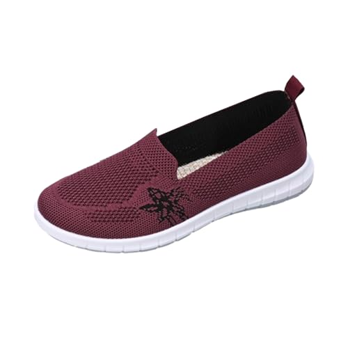 Generisch Walkingschuhe Damen Freizeitschuhe Sommer Mesh Atmungsaktiv Leichtgewichts Loafer Einfarbig Flache Weiche Sohle rutschfeste Turnschuhe Outdoor Casual Bequeme Trekkingschuhe 35-41 von Generisch