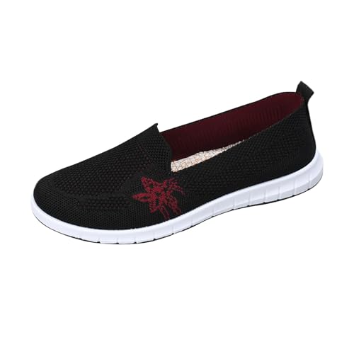 Generisch Walkingschuhe Damen Freizeitschuhe Sommer Mesh Atmungsaktiv Leichtgewichts Loafer Einfarbig Flache Weiche Sohle rutschfeste Turnschuhe Outdoor Casual Bequeme Trekkingschuhe 35-41 von Generisch