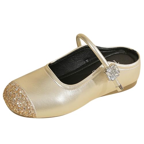 Generisch Walkingschuhe Damen Leicht,Freizeitschuhe Damen Slipper,Einfarbige Rutschfester Flach Slip-On,Dicke Hausschuhe Schuhe Einzelne,Pailletten Spleißen Hundert Ledeschuhe von Generisch