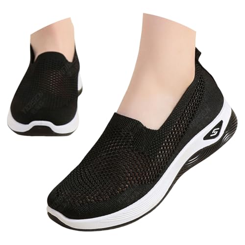 Generisch Walkingschuhe Damen Leicht Weite H Vermascht Ballettschuhe Sommer Sneaker Atmungsaktiv Krankenschwester Sportschuhe Bequeme Outdoor Sommerschuhe Turnschuhe Outdoorschuhe von Generisch