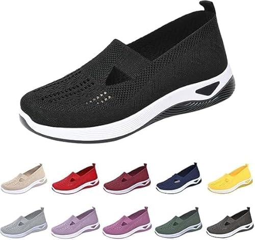 Generisch Walkingschuhe Damen Leicht Weite H Vermascht Orthopädische Barfuss Schuhe Sneaker Sommer Atmungsaktiv Memory Schaum Krankenschwester Sportschuhe Bequeme Outdoor Sommerschuhe Turnschuhe von Generisch