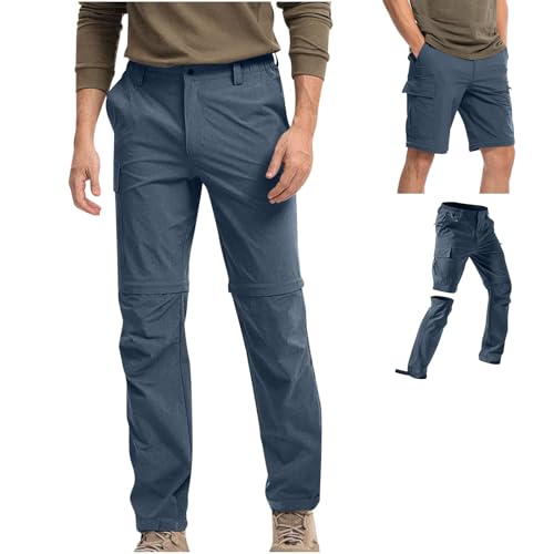 Generisch Cargohose Herren Sommer Freizeithose mit Gummizug Straight Leg Jeans Bequeme Stoffhose Leichte Sommerhose Männer Freizeit Cargohosen Regular Fit Chino Hose Blau M von Generisch