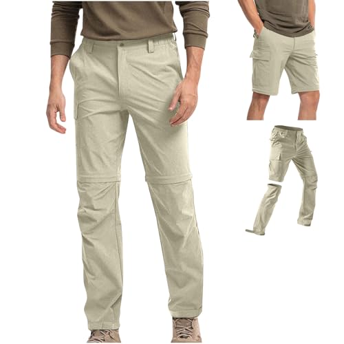 Generisch Cargohose Herren Sommer Freizeithose mit Gummizug Straight Leg Jeans Bequeme Stoffhose Leichte Sommerhose Männer Freizeit Cargohosen Regular Fit Chino Hose Grau M von Generisch