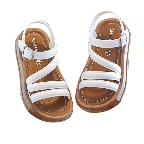 Generisch Wandersandalen, Sandalen Kinder Sommerschuhe Mädchen Sommer Flach Strandschuhe Kinderschuhe Leder Sandales Bequemes Hausschuhe Barfußschuhe Freizeitschuhe Outdoor Strandsandale 27 von Generisch