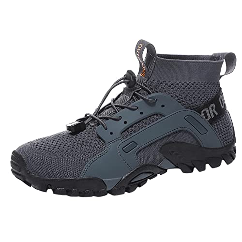Generisch Wanderschuhe Herren Breite Füße Sportschuhe Atmungsaktive Mesh Schlupfschuhe Leicht Bequem Turnschuhe Lace Up Freizeitschuhe Sommer Ausflug Trainerschuhe Cross-Training Herrenschuhe Schwarz von Generisch