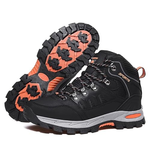 Generisch Wanderschuhe Herren Damen Trekkingschuhe Leichte Outdoor Trekkingschuhe Knöchel Schuhe Herren Sneaker Ultralight Sportschuhe für Camping (schwarz1,45) von Generisch