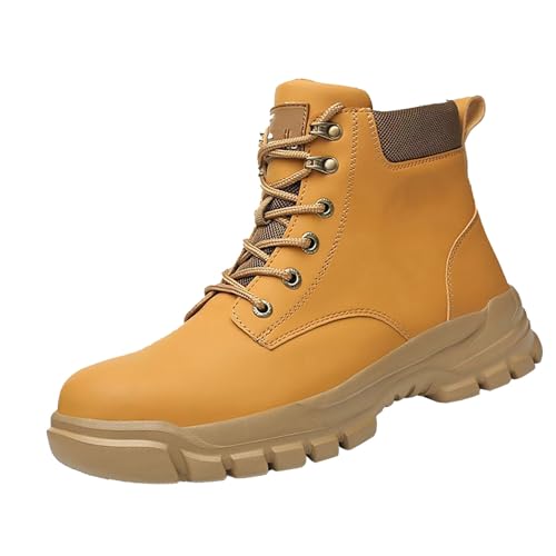 Generisch Wanderschuhe Herren Hoch Walkingschuhe - Slip On Pu Trekkingschuhe Outdoorschuhe - Bequeme rutschfeste Arbeitsschuhe Freizeitschuhe - Einfarbig Outdoor Sportschuhe Turnschuhe FüR MäNner von Generisch