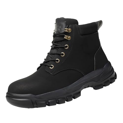 Generisch Wanderschuhe Herren Hoch Walkingschuhe - Slip On Pu Trekkingschuhe Outdoorschuhe - Bequeme rutschfeste Arbeitsschuhe Freizeitschuhe - Einfarbig Outdoor Sportschuhe Turnschuhe FüR MäNner von Generisch