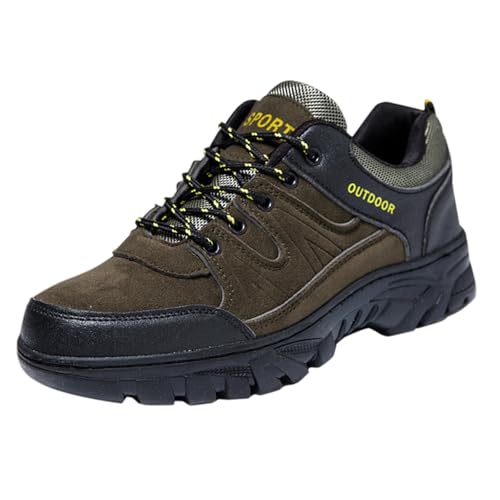 Generisch Wanderschuhe Herren Leicht Leder - Outdoorschuhe Herren Wasserfest rutschfest Trekkingschuhe Abriebfest Kletterschuhe Atmungsaktive Sportschuhe Bequem Turnschuhe Wildleder Freizeitschuhe von Generisch