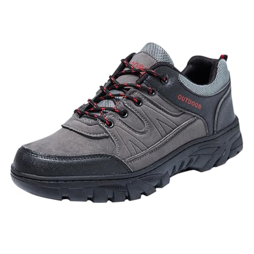 Generisch Wanderschuhe Herren Leicht Leder - Outdoorschuhe Herren Wasserfest rutschfest Trekkingschuhe Abriebfest Kletterschuhe Atmungsaktive Sportschuhe Bequem Turnschuhe Wildleder Freizeitschuhe von Generisch