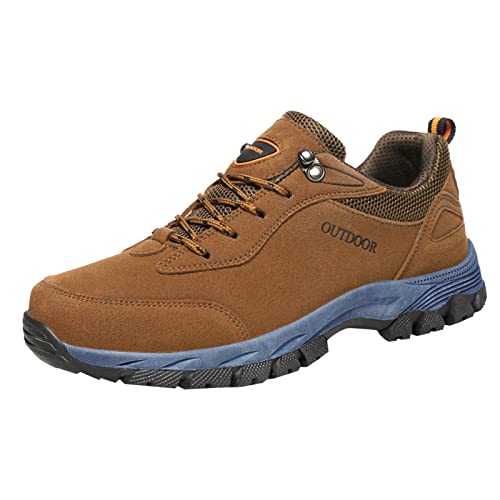 Generisch Wanderschuhe Herren Leicht Leder - Trekkingschuhe Herren Wasserdicht Atmungsaktiv Outdoor Turnschuhe Bequem Sneaker rutschfest Sportschuhe Weiche Sohle Joggingschuhe Mit Dämpfung Laufschuhe von Generisch