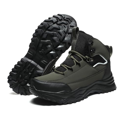 Generisch Wanderschuhe Herren Wasserdicht Hoch, Stiefel Herren Cowboy Schneestiefel Trekking Thermostiefel Casual Schneeboots rutschfeste Arbeitsstiefel Vegan Schnürstiefel Motorrad Bootsschuhe von Generisch