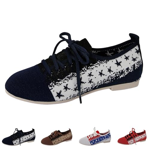 Generisch Wanderschuhe Schuhe Damen,Einfarbige rutschfeste Flach,Freizeitschuhe Damen Sneaker 42,Atmungsaktive Mesh-Flyweave,Frühling Flache Schuhe Laufschuhe Walkingschuhe von Generisch