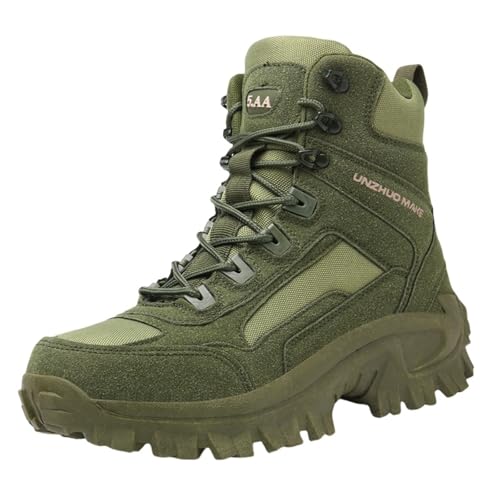 Generisch Wanderstiefel Herren Leicht, Winterschuhe Hoch Kampfstiefel Outdoor Militärstiefel Männer Wanderschuhe Arbeitsstiefel Schnürsenkel Herrenstiefel Trekking Hikingschuhe Walkingschuhe von Generisch