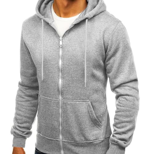 Generisch Warehouse Deal Sweatjacke Herren mit Kapuze Warm Fleece Übergangsjacke Einfarbig Zip Hoodie Fleecejacke Große Größen Langarm Kapuzenjacke Freizeit Sport Kapuzenpullover Winter Freizeitjacke von Generisch