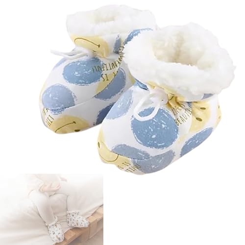 Generisch Warm Fur Baby Boots, 2025 New Warm Cozy Fleece Baby Booties, Fur Winter Booties with Drawstring for Infant Winter (Blue,10.5cm(0-6 Months Infant)) von Generisch