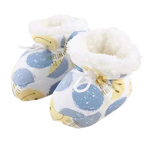 Generisch Warm Fur Baby Boots, 2025 New Warm Cozy Fleece Baby Booties, Fur Winter Booties with Drawstring for Infant Winter (Blue,11.5cm(6-12 Months Infant)) von Generisch