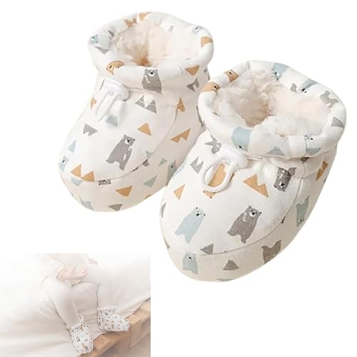 Generisch Warm Fur Baby Boots, 2025 New Warm Cozy Fleece Baby Booties, Fur Winter Booties with Drawstring for Infant Winter (White-a,11.5cm(6-12 Months Infant)) von Generisch