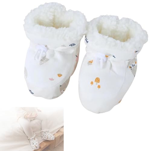 Generisch Warm Fur Baby Boots, 2025 New Warm Cozy Fleece Baby Booties, Fur Winter Booties with Drawstring for Infant Winter (White-b,10.5cm(0-6 Months Infant)) von Generisch
