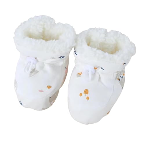 Generisch Warm Fur Baby Boots, 2025 New Warm Cozy Fleece Baby Booties, Fur Winter Booties with Drawstring for Infant Winter (White-b,11.5cm(6-12 Months Infant)) von Generisch