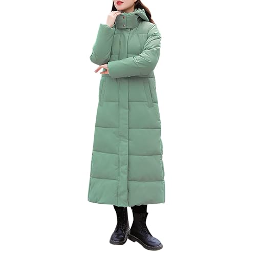 Generisch Warme Daunenmantel Daunenjacke Damen Elegant Verdickt Steppjacke mit Kapuze Puffer Winterjacke Weiche Wintermantel Lang Outdoor Mantel Leichte Casual Kuschelig Steppmantel von Generisch