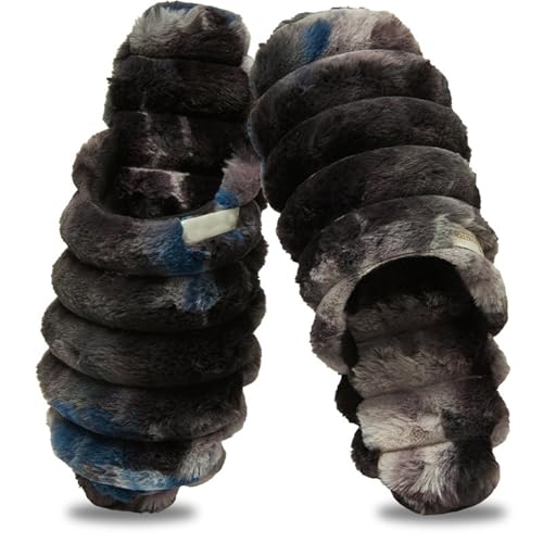 Generisch Warme Filzhausschuhe Filzpantoffeln Frauen Herren Rutschfeste Hausschuhe Kunstfellkragen Einfache Basics Pantoffeln Bequem Slipper Sohle für Schlafzimmer Winter Slippers von Generisch