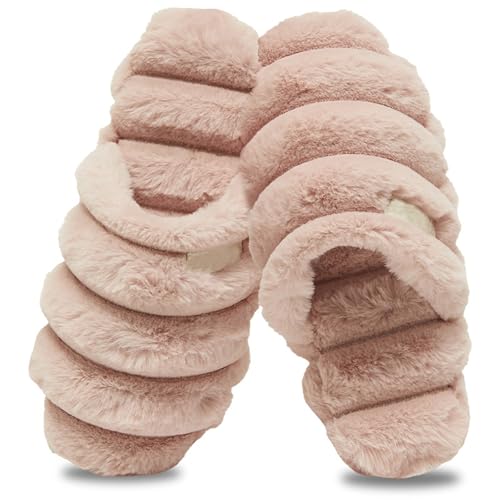 Generisch Warme Filzhausschuhe Filzpantoffeln Frauen Herren Rutschfeste Hausschuhe Kunstfellkragen Einfache Basics Pantoffeln Bequem Slipper Sohle für Schlafzimmer Winter Slippers von Generisch