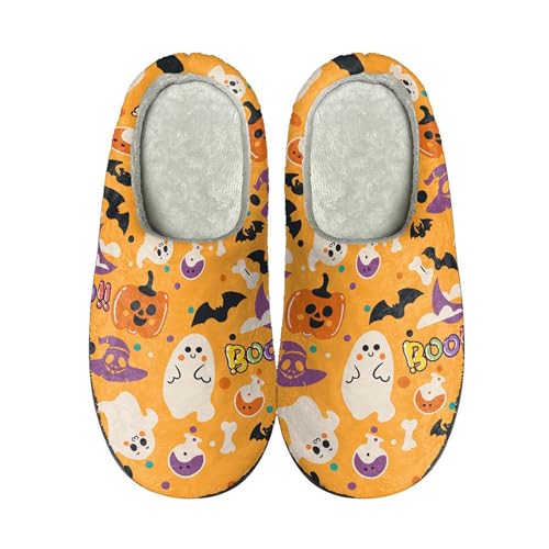 Generisch Warme Hausschuhe Damen Halloween Socken Herren [warmes Upgrade] Warme Hausschuhe Für Damen Weich Und Bequem Wärmen Ihre Füße Im Winter. Basket Witzig Halloween Blanket White 43 von Generisch