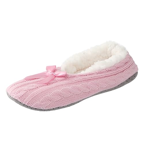 Generisch Warme Hausschuhe Damen-Schuhe für Zuhause, warme Bodensocken, Woll-Innensocken und Samt-Baumwoll-Hausschuhe Orthopädische Schuhe Damen Breit (40) von Generisch