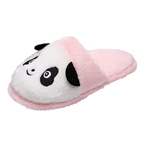 Generisch Warme Hausschuhe Winter Warme Hausschuhe Panda Weiches, rutschfestes Fleece-Zuhause auf Schuhen für drinnen draußen Schuhe Damen Stiefeletten 41 (Red, 38) von Generisch