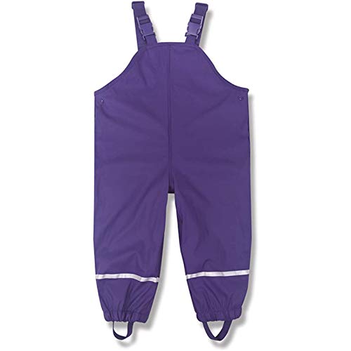 Generisch Wasserdicht Kleinkind Jumpang Winddicht Regen Schlammkleidung Latzhose Strumpfhose & Jumphat Regenjacke Und Hose (Purple-E, 110) von Generisch