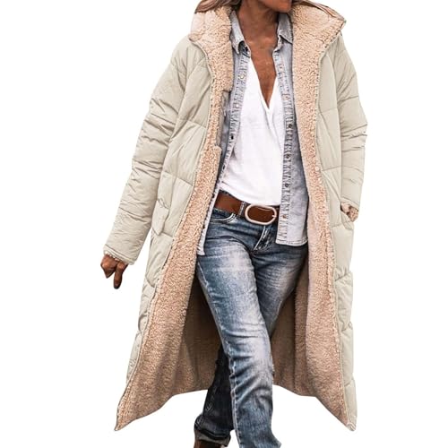 Generisch Wasserdichter Wintermantel Damen, 2In1 Jacke, Wintermantel Lang Warm Winterjacke Outdoor Gefütterte Fleecejacken Winter Jacke Herbst Mantel Herbstjacke Übergangsjacke Steppjacke Parka von Generisch