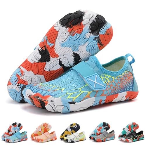 Generisch Wasserschuhe Kinder Barfuß Fünf Finger Weiche Sohle für Strand Laufen Training Trekking Fitness Multisport Aktivitäten rutschfest Flexibel Sohle Schnell Trocknend Alter 5 bis 12 von Generisch