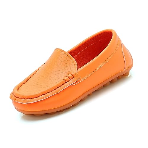 Generisch Weiche Slipper für, und Mädchen, zum Hineinschlüpfen, Kleid, Flache Schuhe, Bootsschuhe, Freizeitschuhe Hallenschuhe 28 (Orange, 23.5 Infant) von Generisch