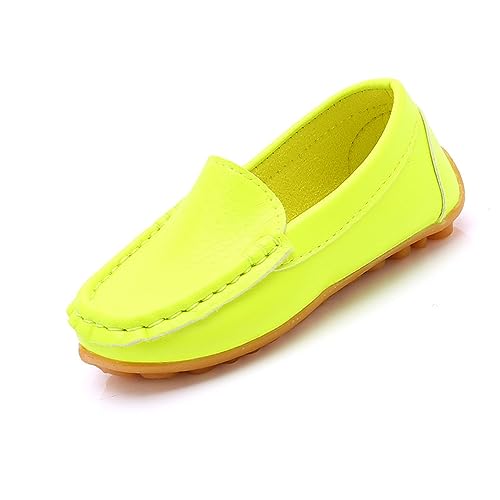 Generisch Weiche Slipper für, und Mädchen, zum Hineinschlüpfen, Kleid, flache Schuhe, Bootsschuhe, Freizeitschuhe Hallenschuhe 28 (Yellow, 25 Toddler) von Generisch