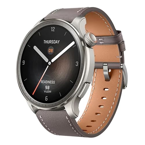 Generisch Weiches Lederarmband, kompatibel mit Band BIP5 GTR 4 3 Pro 47 mm GTS 4 3 20 mm 22 mm Herren-Damen-Armbänder(Style 1 Gray,20mm Watch) von Generisch