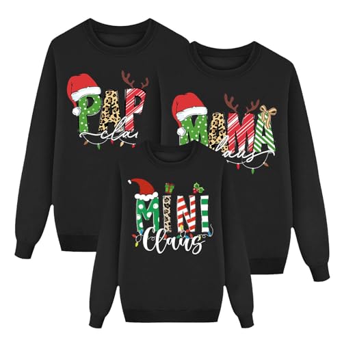 Generisch Weihnachten Kleidung Familien Pullover,Sweatshirt Damen Herren Kinder Lustige 3D Pullover Outfit Weihnachten Ugly Christmas Sweater mit Elch Print Rundhals mit Reindeer Weihnachtspullover von Generisch
