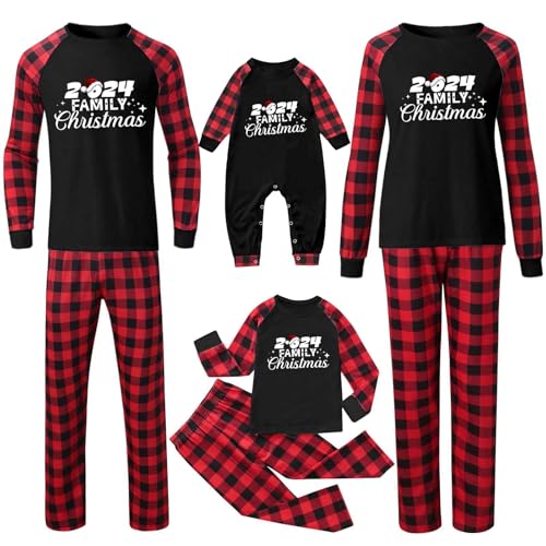 Generisch weihnachten pyjama familie set, Weihnachts Pyjama Familie Set, Kuschelig Matching Schlafanzug Damen Herren Partner Baumwolle Christmas Pyjama Kinder Jungen Mädchen Familie Pyjamas Set von Generisch