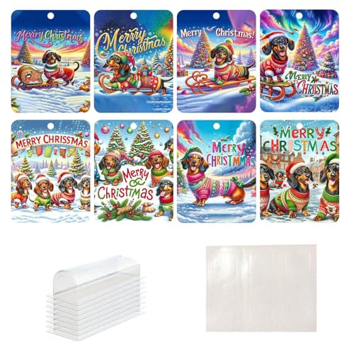 Generisch Weihnachts-Geldkarten,Weihnachts-Geldkarten - Geldhalter 8 Stück Cartoon-Geldkarten - Lustige Feiertagsornamente mit Umschlägen, Bargeld-Weihnachtsanhänger für Türen und Weihnachtsbäume von Generisch