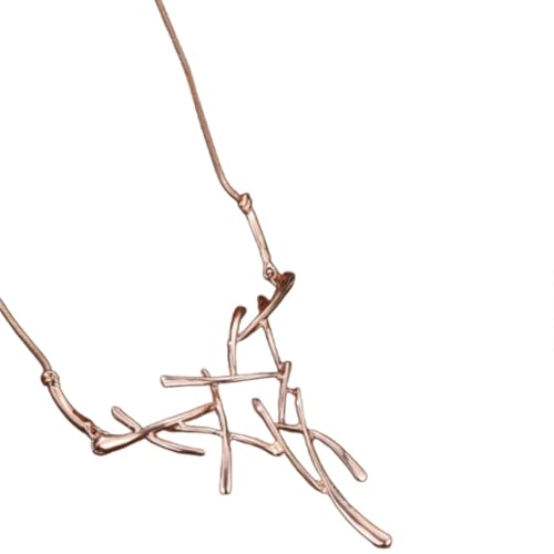 Generisch Weihnachts-Halskette mit Hirsch/Rentier/Reintier-Geweih-Anhänger, Silber- und Roségold-Farboptionen, Unisex-Schmuck für Damen und Herren (Roségold) von Generisch