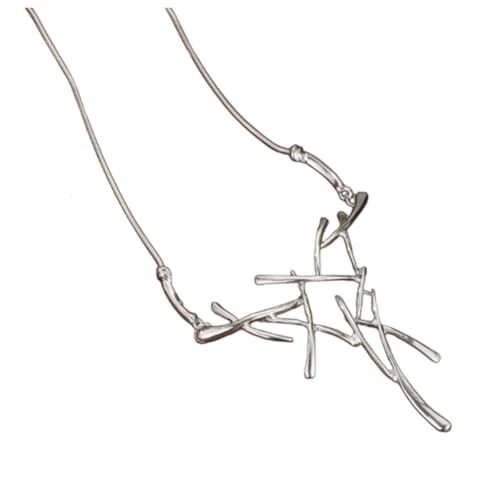 Generisch Weihnachts-Halskette mit Hirsch/Rentier/Reintier-Geweih-Anhänger, Silber- und Roségold-Farboptionen, Unisex-Schmuck für Damen und Herren (silbern) von Generisch