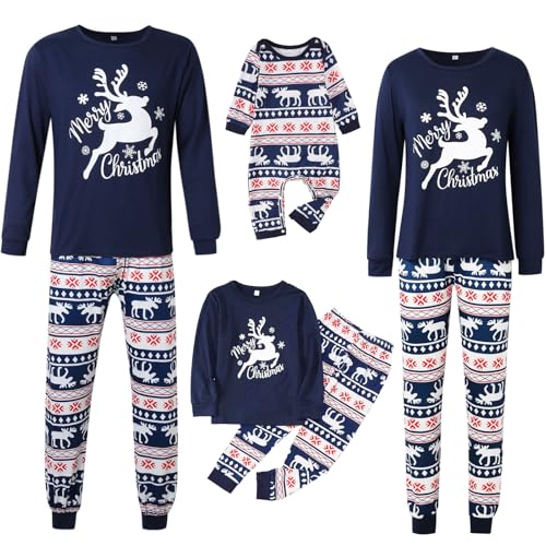 Generisch weihnachts pyjama family set 3, Weihnachts Pyjama Familie Set, Kuschelig Matching Schlafanzug Damen Herren Partner Baumwolle Christmas Pyjama Kinder Jungen Mädchen Familie Pyjamas Set von Generisch
