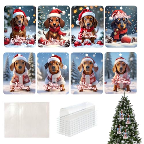 Generisch Weihnachtsgeldhalter,Weihnachtsgeldhalter für Bargeld - 8 Stück Geldhalter mit Hunde-Cartoon - Weihnachtsanhänger, Weihnachtsschmuck mit Umschlägen für den Weihnachtsbaum von Generisch