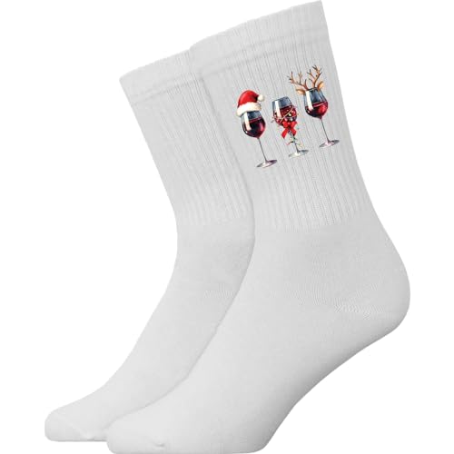 Generisch Weihnachtsmotive - Atmungsaktive Weihnachtssocke Sportsocke Weihnachtsgeschenk Tennissocken Socken von Generisch