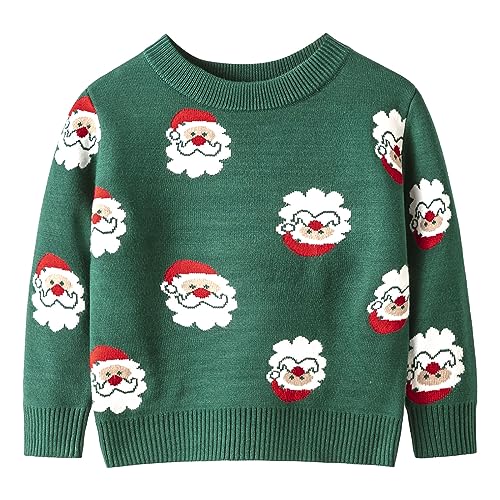 Generisch Weihnachtsoutfit Baby Mädchen Jungen Weihnachten Strick Pullover Pullover Kleinkind Kinder Santa Claus Print Weihnachtspullover von Generisch